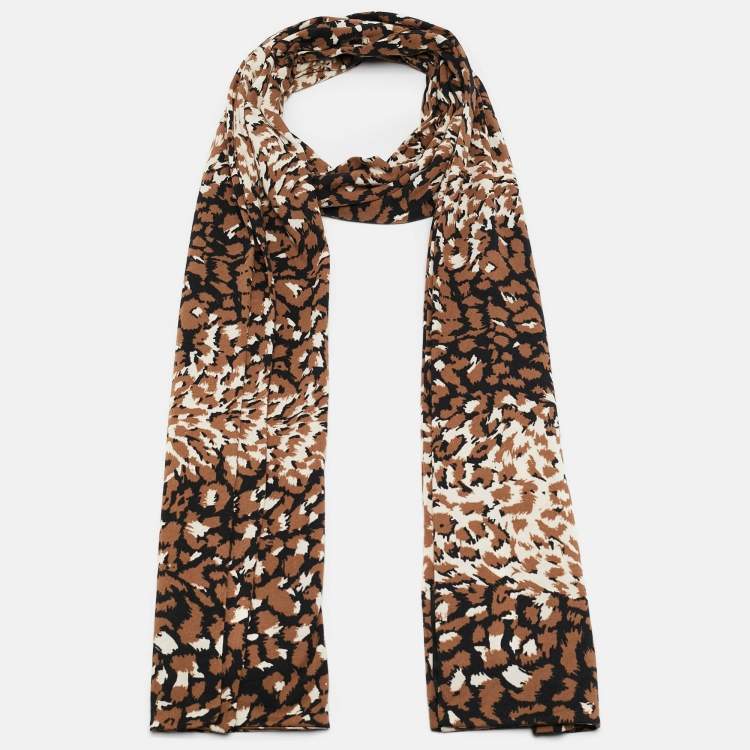 Pre Owned Marc by Marc Jacobs Brown Animal Print Cotton Stole 