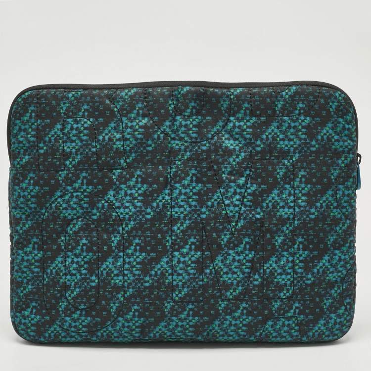 Pre Owned Marc by Marc Jacobs Black/Green Nylon Laptop Sleeve