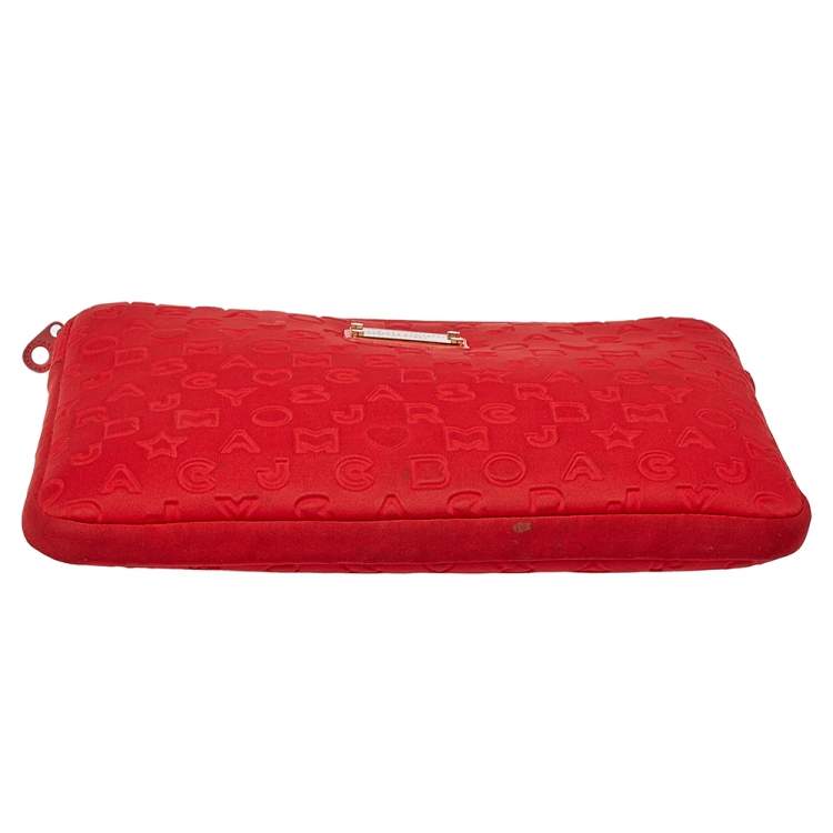 Pre Owned Marc by Marc Jacobs Red Polyester Dreamy Logo Laptop Case