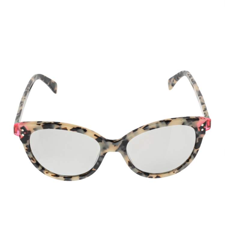 Pre Owned Marc by Marc Jacobs Beige/Black Marble Effect Acetate MMJ 461/S Mirror Sunglasses