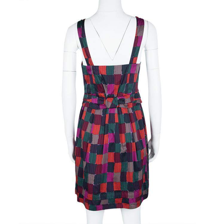 Pre Owned Marc by Marc Jacobs Multicolor Printed Cotton Tumbling Blocks Dress S