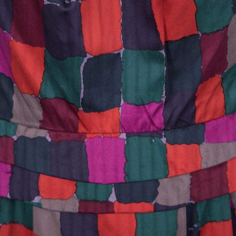 Pre Owned Marc by Marc Jacobs Multicolor Printed Cotton Tumbling Blocks Dress S