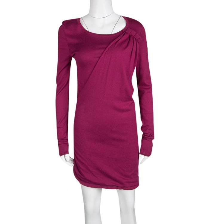 Pre Owned Marc by Marc Jacobs Vineyard Knit Draped Pleat Detail Ruched Sweater Tunic  M