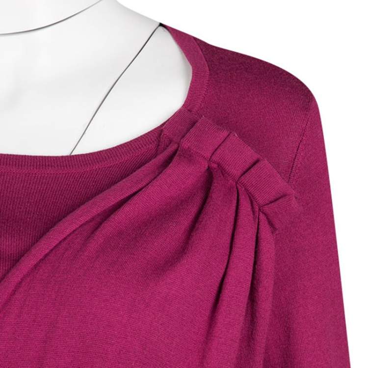 Pre Owned Marc by Marc Jacobs Vineyard Knit Draped Pleat Detail Ruched Sweater Tunic  M