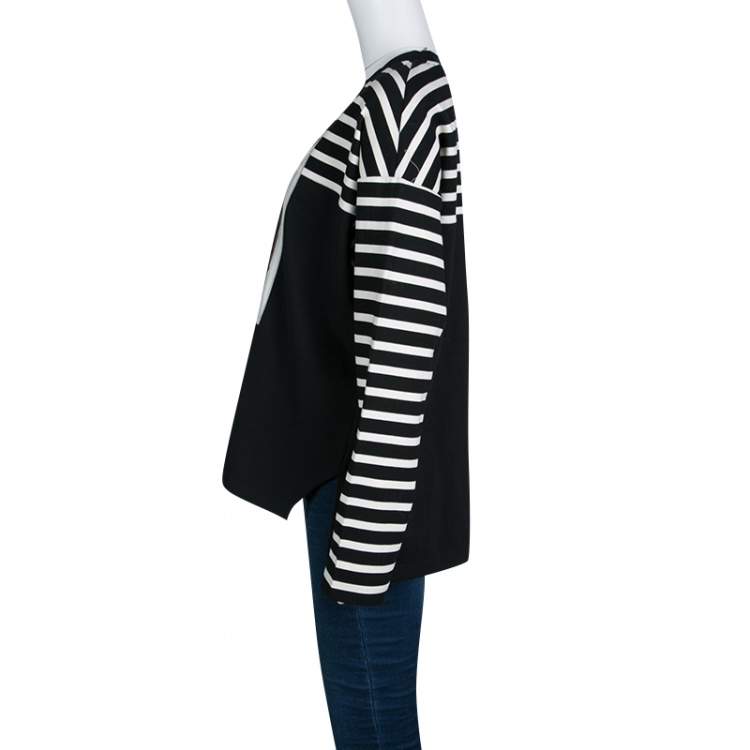 Pre Owned Marc by Marc Jacobs Monochrome Striped  Dreamy Rhea Print Sweatshirt L