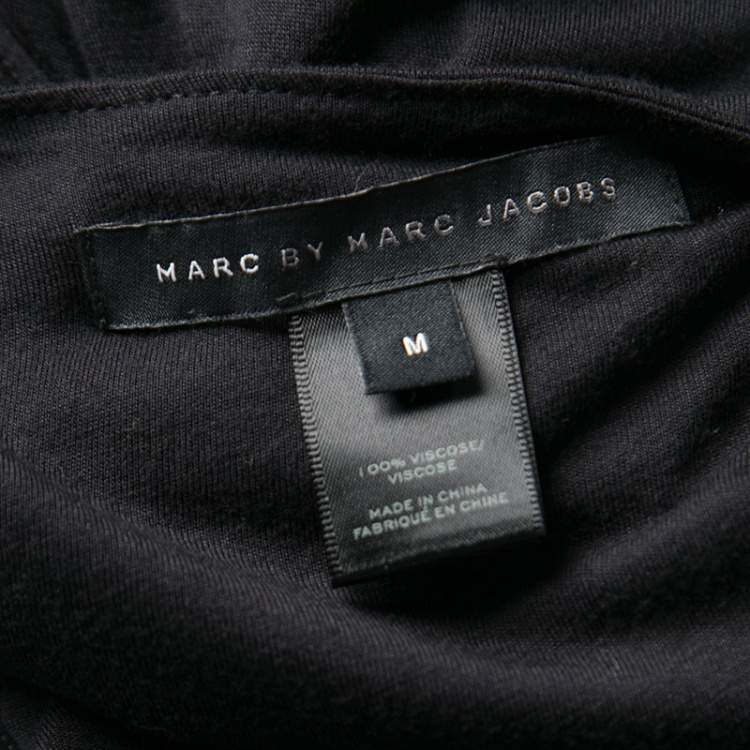 Pre Owned Marc by Marc Jacobs Black Chelsea Jersey Asymmetric Dress M