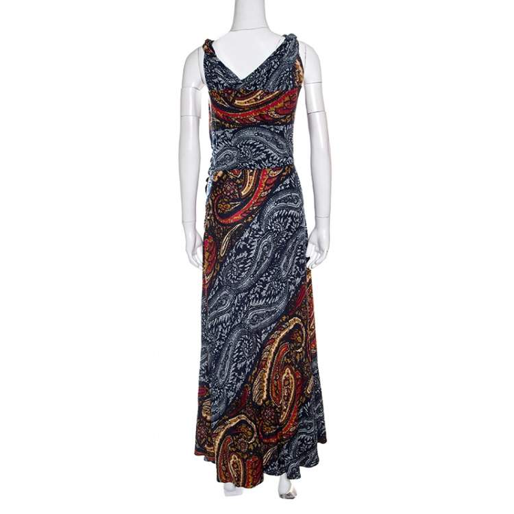 Pre Owned Marc by Marc Jacob Multicolor Paisley Printed Sleeveless Maxi Dress M