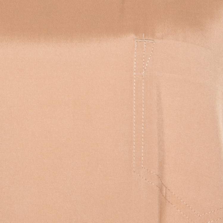 Pre Owned Marc by Marc Jacobs Sandstone Beige Cotton Reverse Patch Pocket Detail Top M