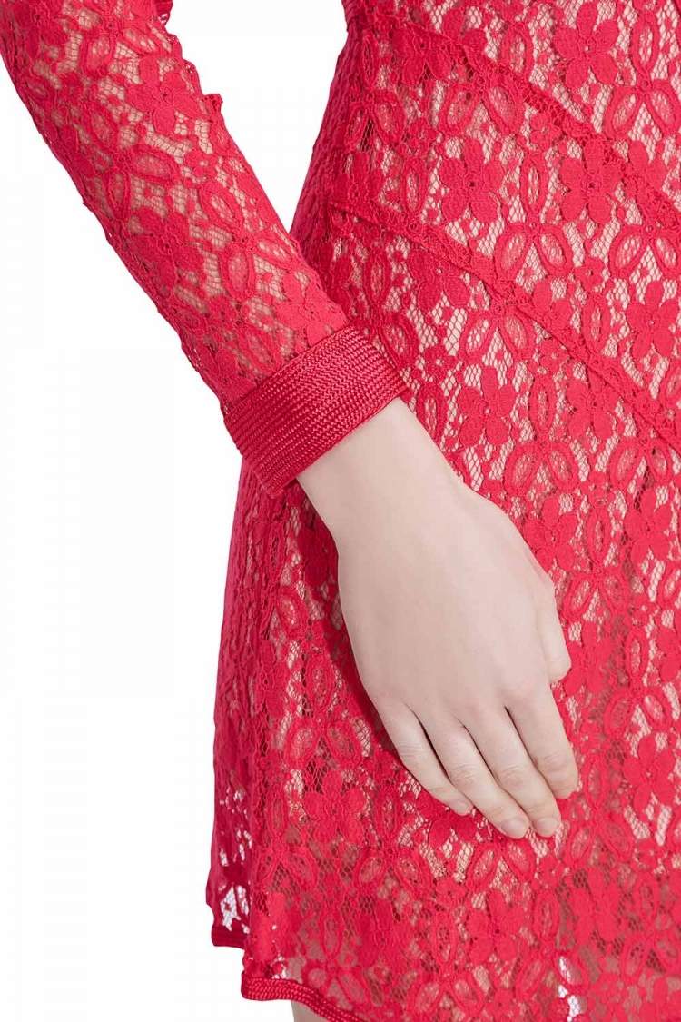 Pre Owned Marc by Marc Jacobs Strawberry Daiquiri Floral Lace Paneled Leila Dress S
