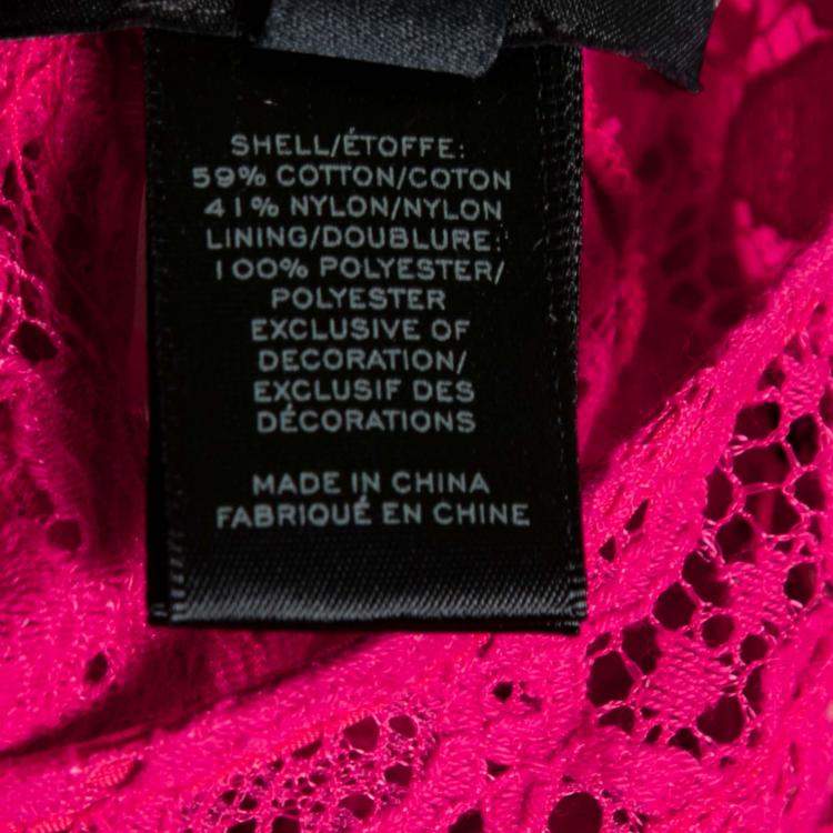 Pre Owned Marc by Marc Jacobs Strawberry Daiquiri Floral Lace Paneled Leila Dress S