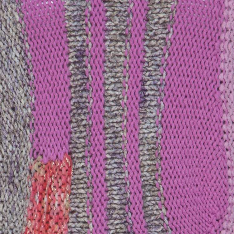 Pre Owned Marc by Marc Jacobs Grey & Purple Cotton Blend Hand Knit Sweater M