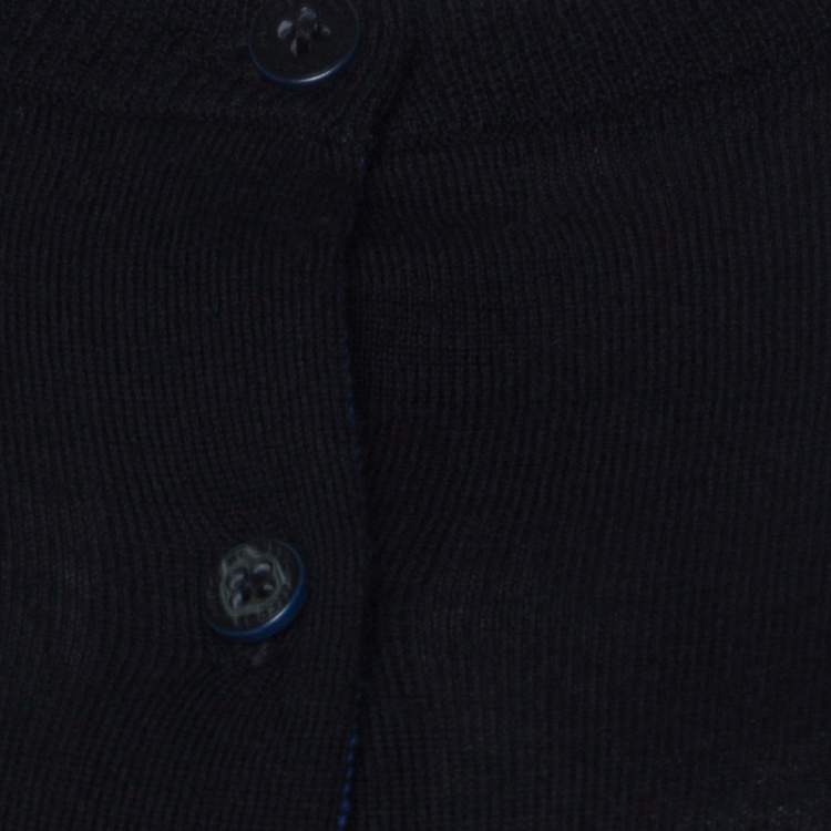 Pre Owned Marc by Marc Jacobs Black Merino Wool Front Button Cardigan S