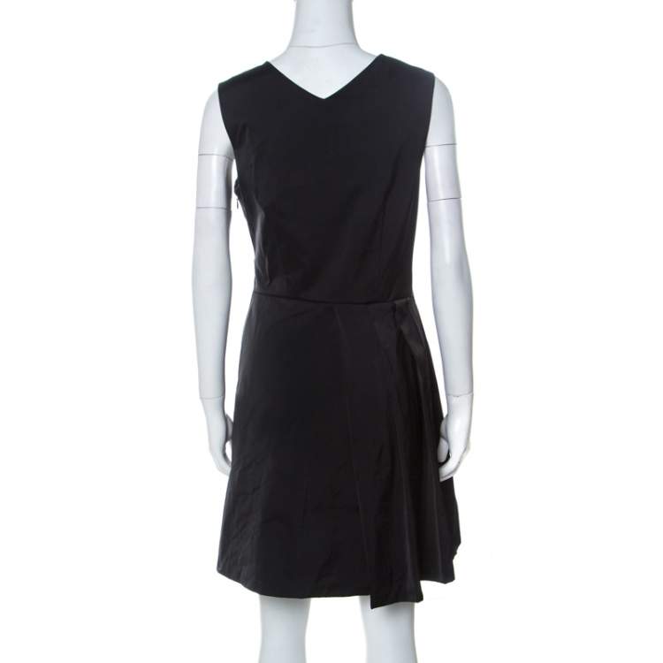 Pre Owned Marc by Marc Jacobs Black Draped Sleeveless Cocktail Dress M