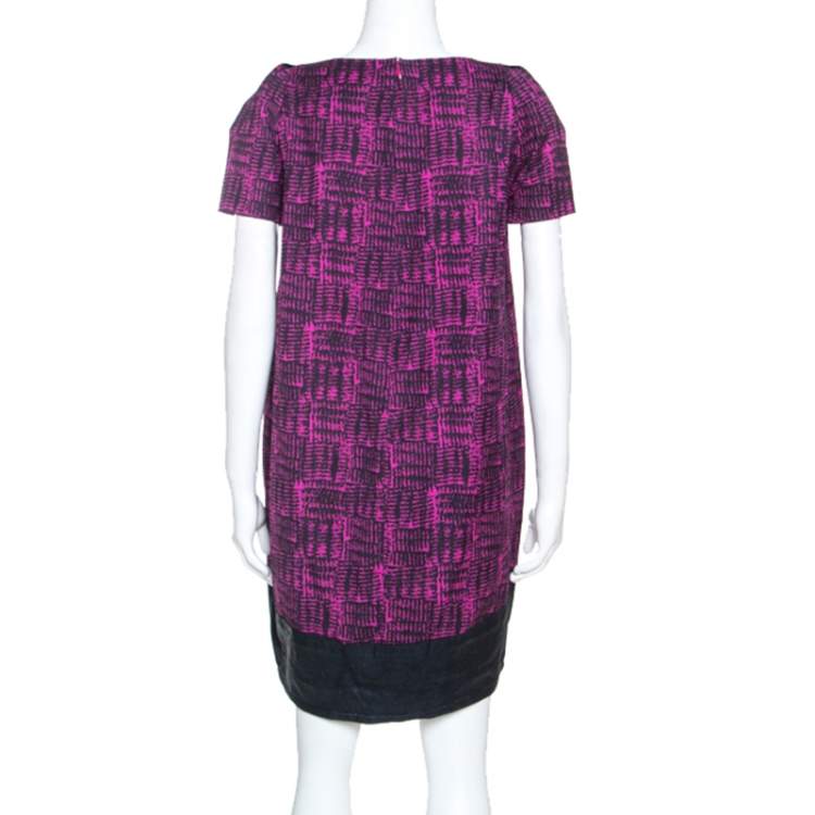Pre Owned Marc By Marc Jacobs Magenta Printed Cotton Blend Canvas Dress S