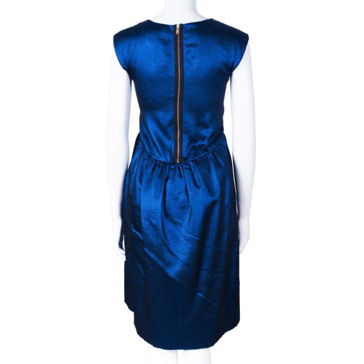 Pre Owned Marc by Marc Jacobs True Blue Metallic Dress S