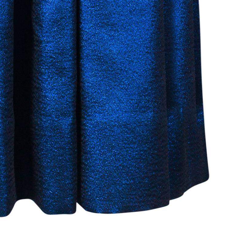 Pre Owned Marc by Marc Jacobs True Blue Metallic Dress S