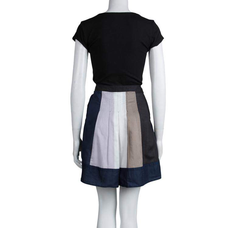 Pre Owned Marc by Marc Jacobs Colorblock Cotton Button Front Skirt S