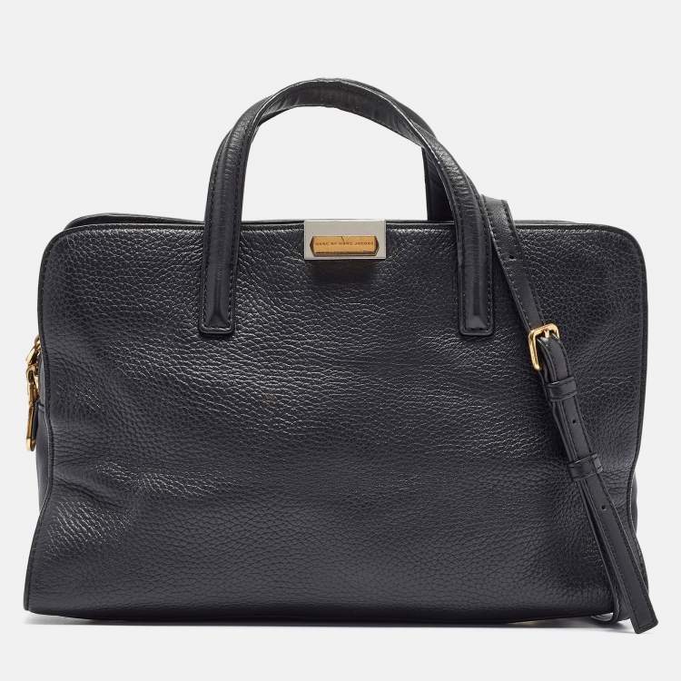 Pre Owned Marc by Marc Jacobs Black Leather Zip Satchel