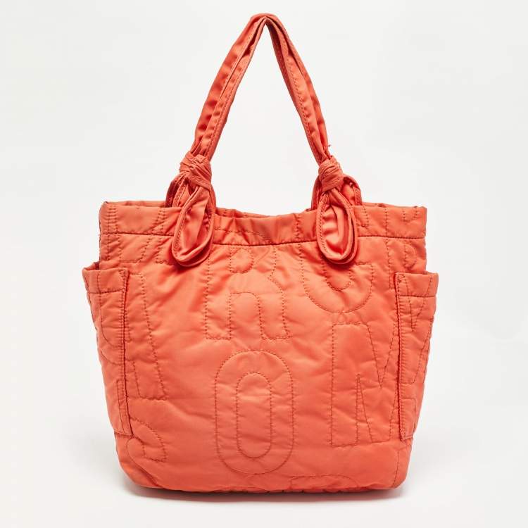 Pre Owned Marc by Marc Jacobs Orange Nylon Medium Pretty Tate Tote