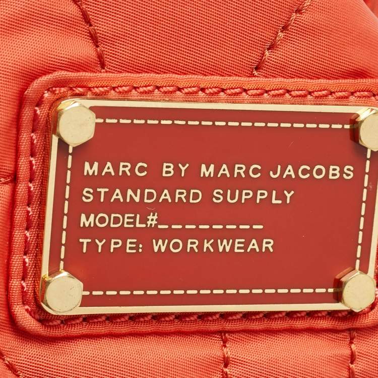 Pre Owned Marc by Marc Jacobs Orange Nylon Medium Pretty Tate Tote