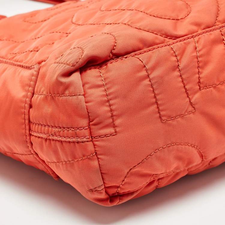 Pre Owned Marc by Marc Jacobs Orange Nylon Medium Pretty Tate Tote