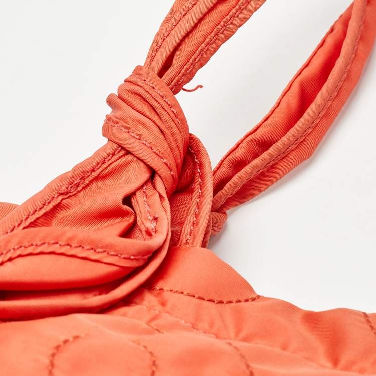 Pre Owned Marc by Marc Jacobs Orange Nylon Medium Pretty Tate Tote