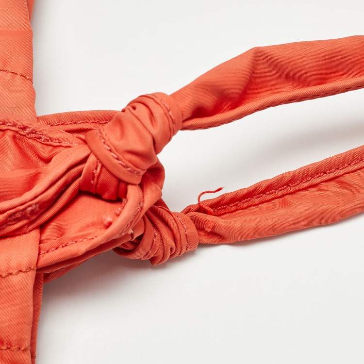 Pre Owned Marc by Marc Jacobs Orange Nylon Medium Pretty Tate Tote