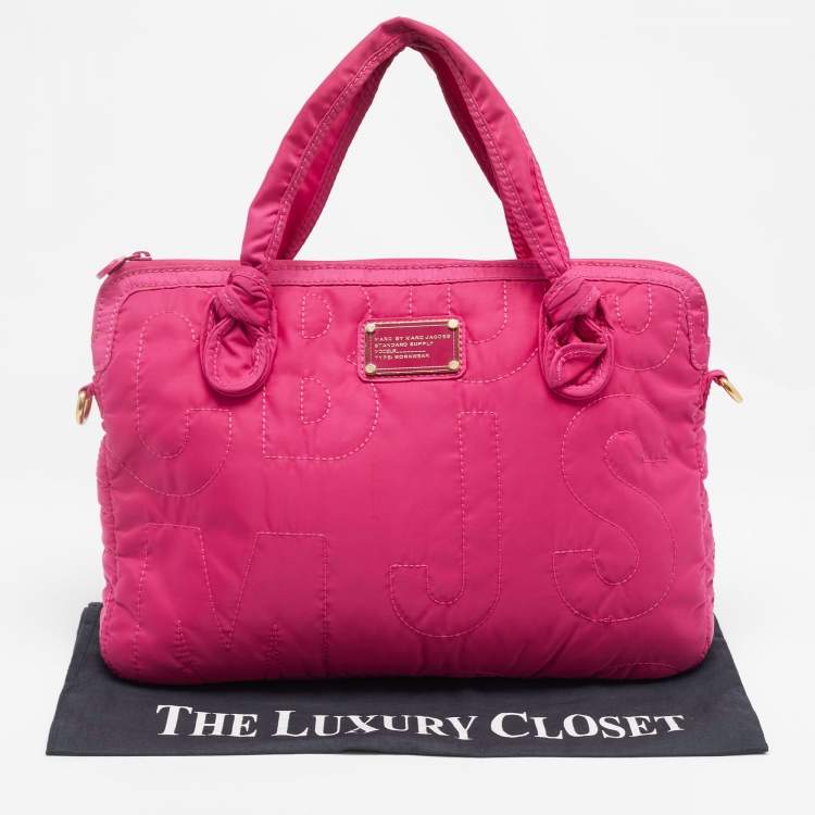 Pre Owned Marc By Marc Jacobs Fuchsia Nylon Pretty Laptop Bag
