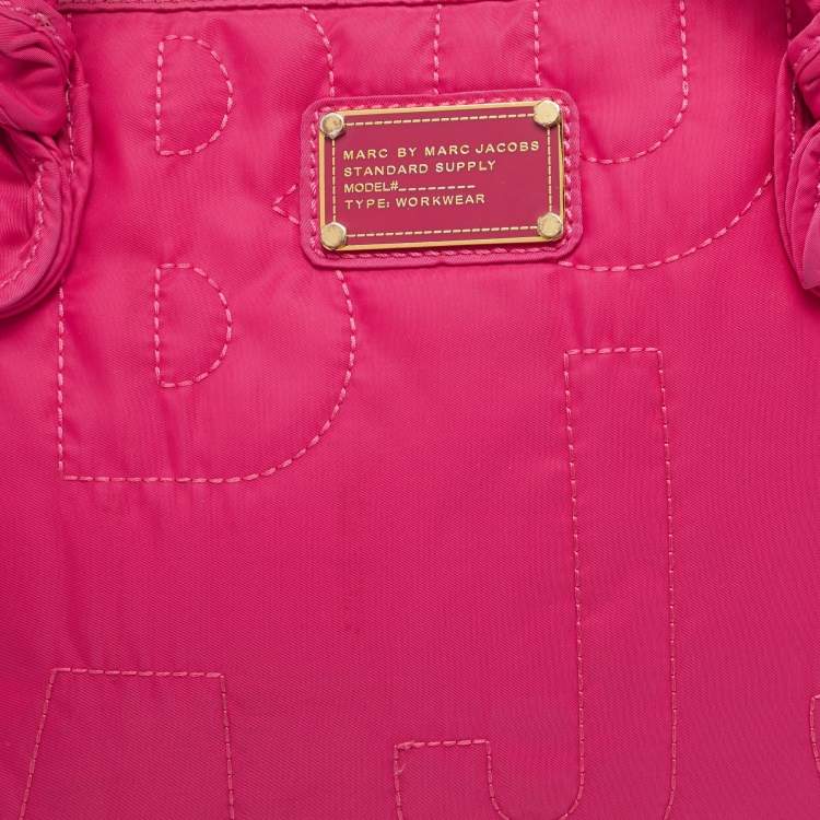 Pre Owned Marc By Marc Jacobs Fuchsia Nylon Pretty Laptop Bag