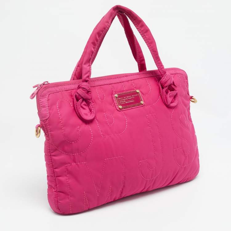 Pre Owned Marc By Marc Jacobs Fuchsia Nylon Pretty Laptop Bag