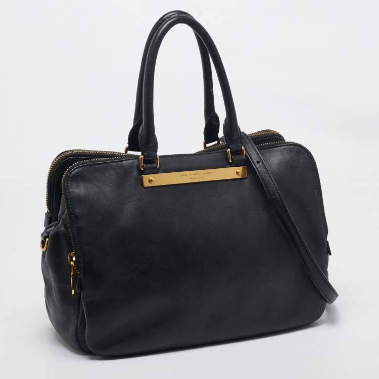 Pre Owned Marc by Marc Jacobs Black Leather Goodbye Columbus Satchel