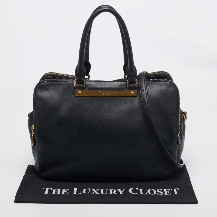 Pre Owned Marc by Marc Jacobs Black Leather Goodbye Columbus Satchel