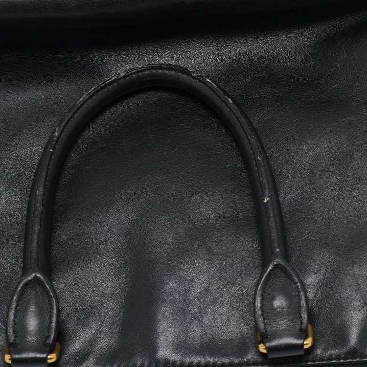 Pre Owned Marc by Marc Jacobs Black Leather Goodbye Columbus Satchel