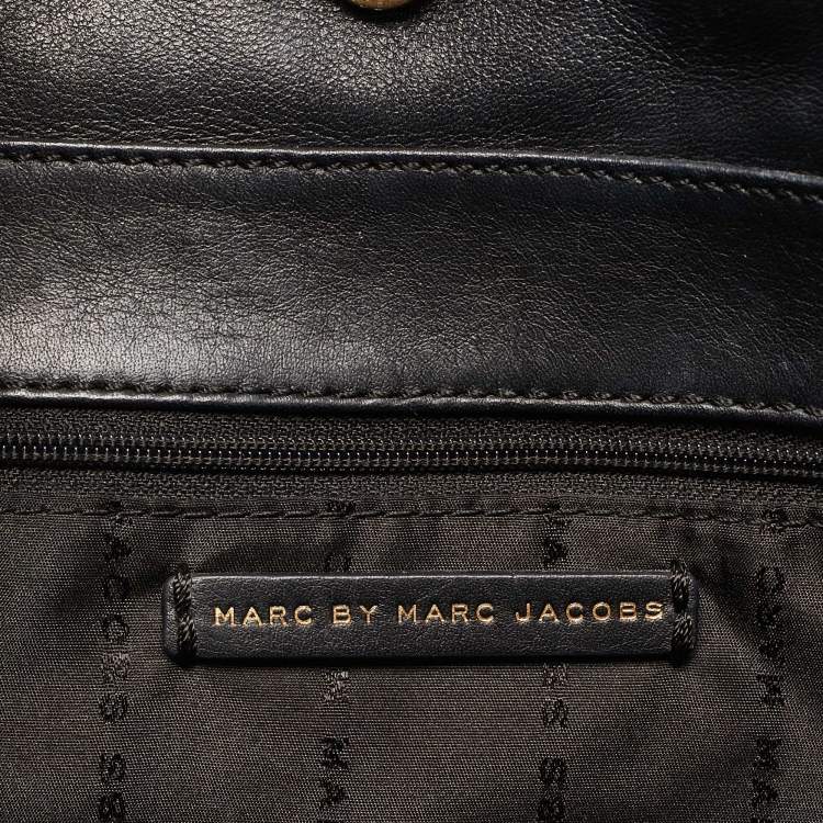 Pre Owned Marc by Marc Jacobs Black Leather Goodbye Columbus Satchel