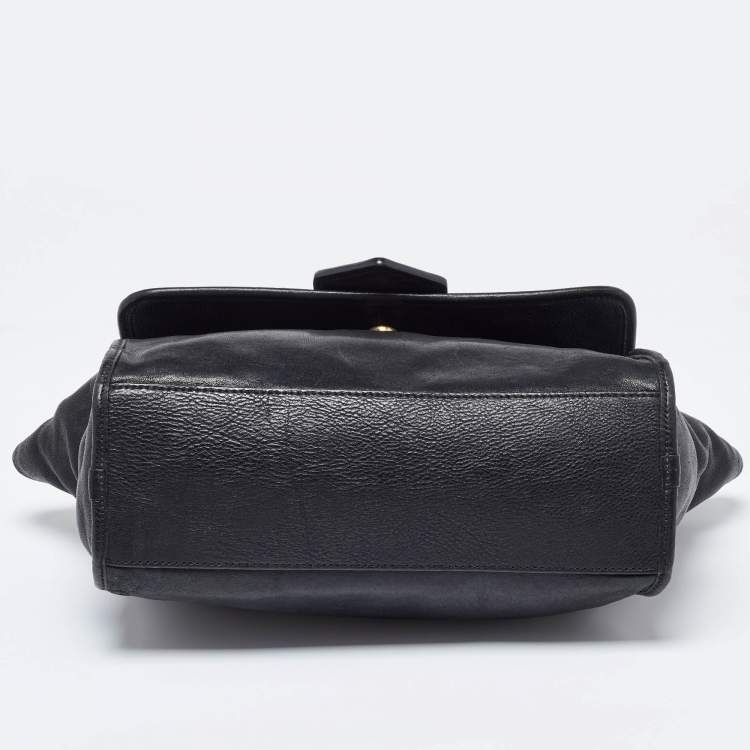 Pre Owned Marc by Marc Jacobs Black Leather Flipping Out Top Handle Bag
