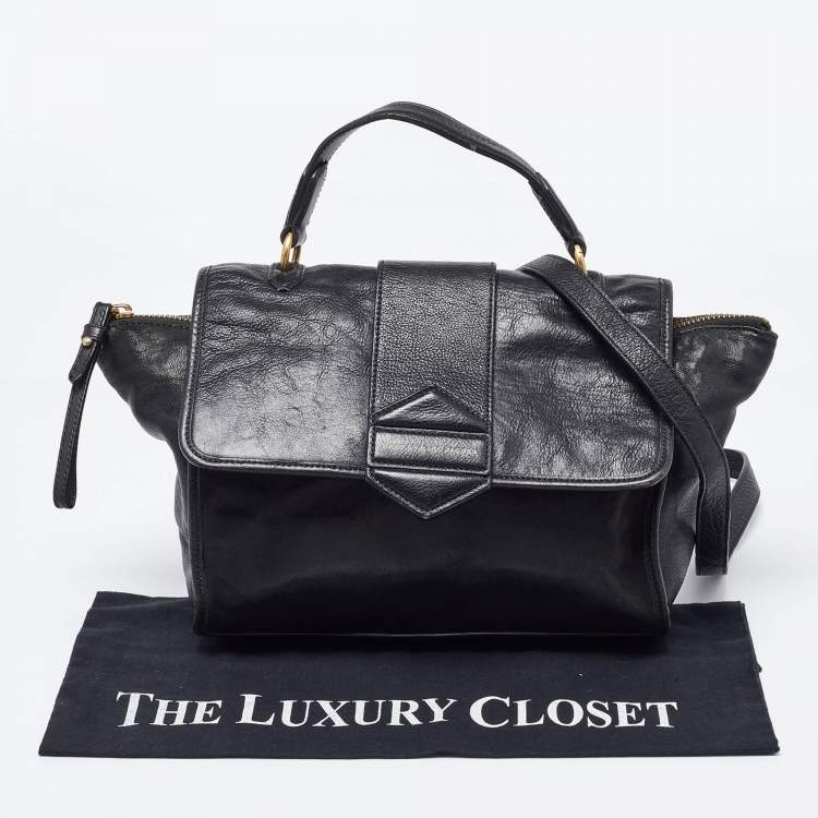 Pre Owned Marc by Marc Jacobs Black Leather Flipping Out Top Handle Bag