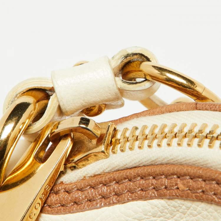 Pre Owned Marc by Marc Jacobs Off White/Brown Leather Chain Bag