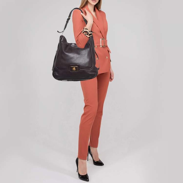 Pre Owned Marc by Marc Jacobs Purple Leather Revolution Hobo