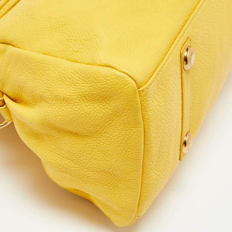 Pre Owned Marc by Marc Jacobs Yellow Leather Classic Q Baby Aidan Satchel