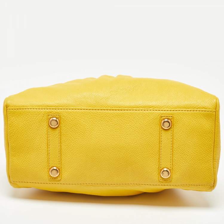 Pre Owned Marc by Marc Jacobs Yellow Leather Classic Q Baby Aidan Satchel