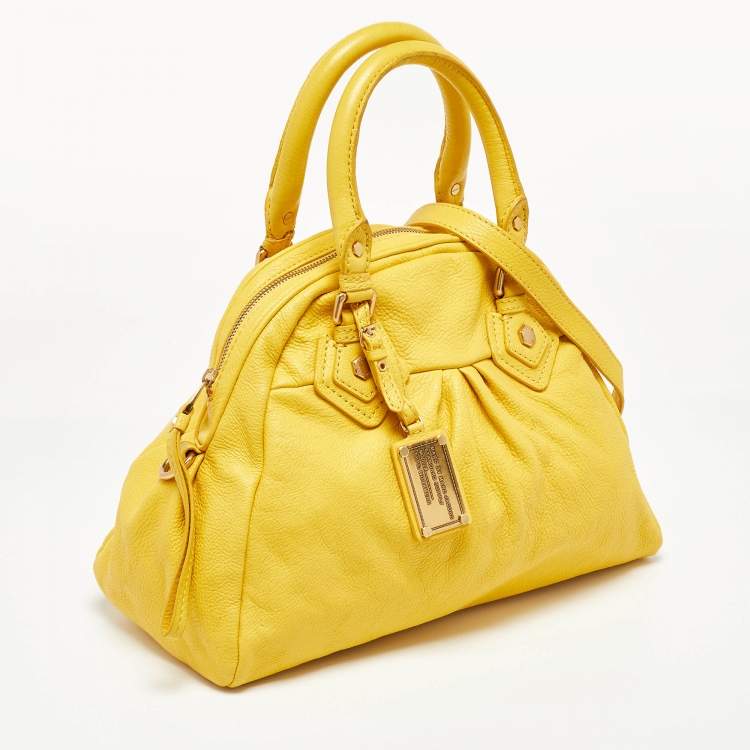 Pre Owned Marc by Marc Jacobs Yellow Leather Classic Q Baby Aidan Satchel