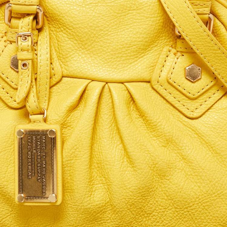 Pre Owned Marc by Marc Jacobs Yellow Leather Classic Q Baby Aidan Satchel