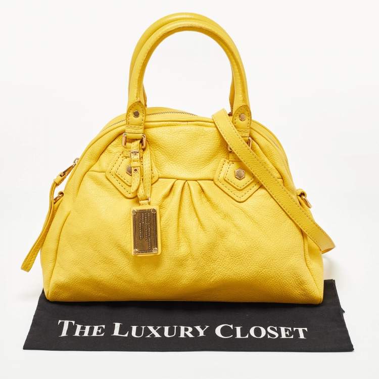 Pre Owned Marc by Marc Jacobs Yellow Leather Classic Q Baby Aidan Satchel
