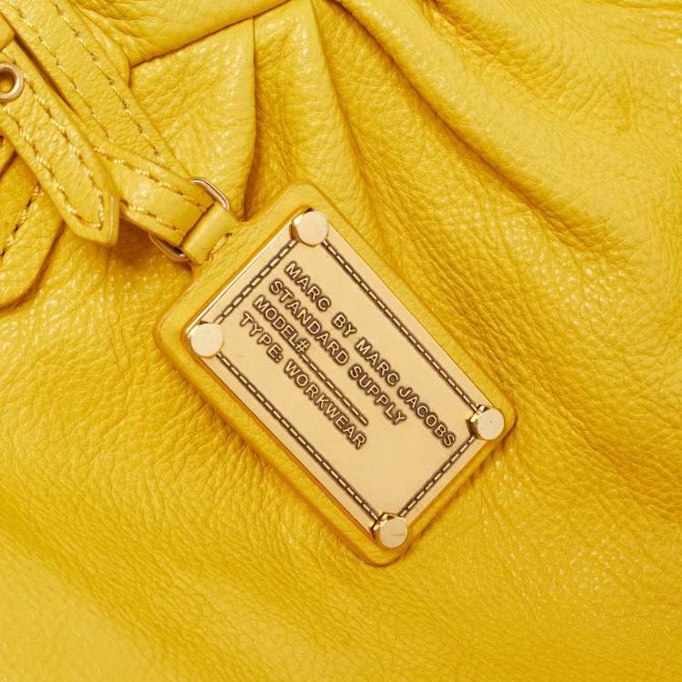 Pre Owned Marc by Marc Jacobs Yellow Leather Classic Q Baby Aidan Satchel