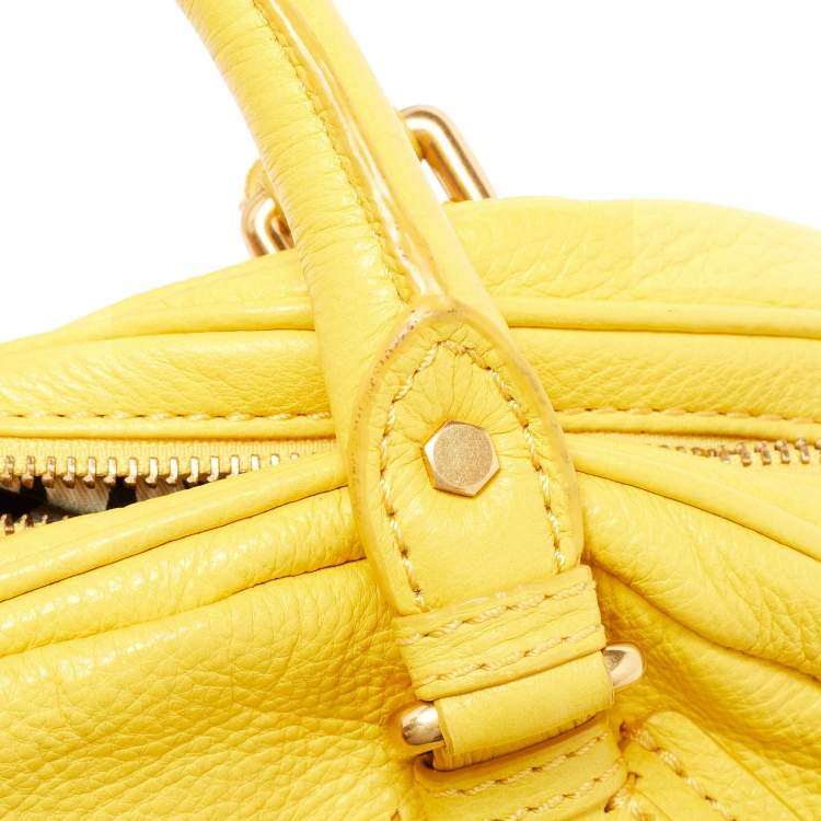 Pre Owned Marc by Marc Jacobs Yellow Leather Classic Q Baby Aidan Satchel
