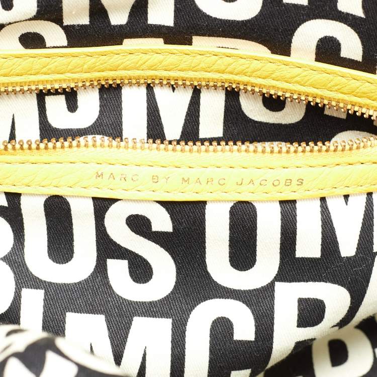 Pre Owned Marc by Marc Jacobs Yellow Leather Classic Q Baby Aidan Satchel