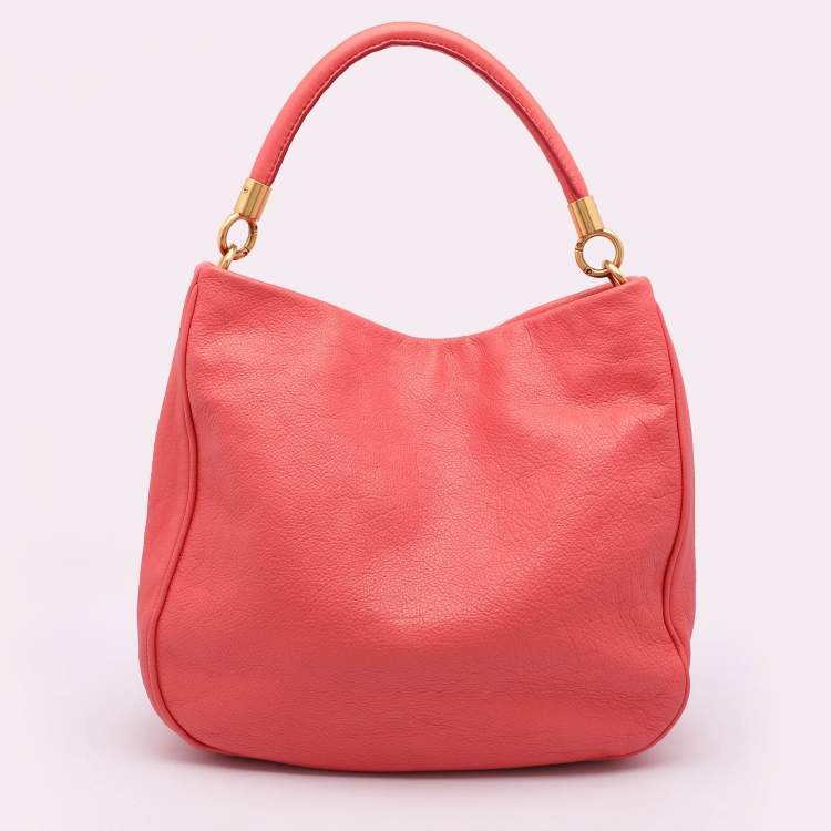 Pre Owned Marc by Marc Jacobs Pink Leather Too Hot To Handle Hobo