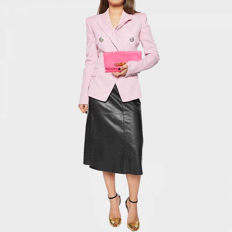 Pre Owned Marc by Marc Jacobs Neon Pink Leather Katie Clutch