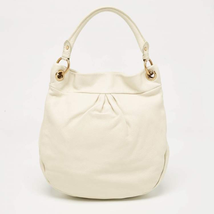 Pre Owned Marc by Marc Jacobs Off White Leather Classic Q Hillier Hobo