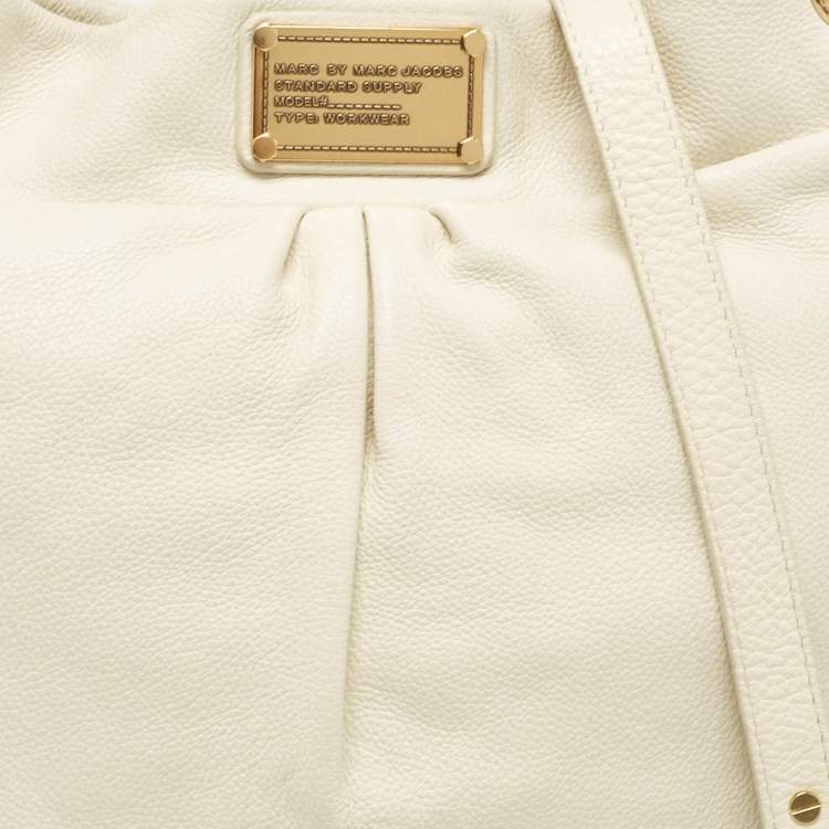 Pre Owned Marc by Marc Jacobs Off White Leather Classic Q Hillier Hobo